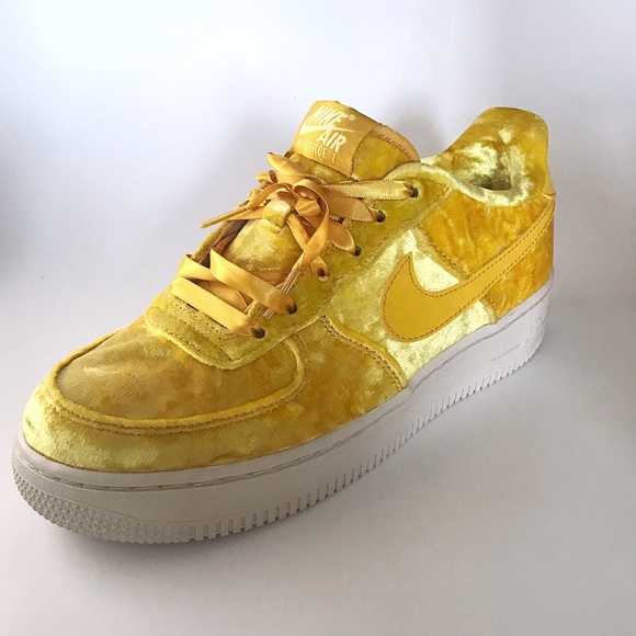 yellow velvet nikes